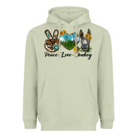 Matcha Peace Love Donkey Head Heavyweight Hoodie - LillyAllenDesigns