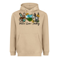 Mushroom Peace Love Donkey Head Heavyweight Hoodie - LillyAllenDesigns