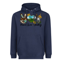 Navy Peace Love Donkey Head Heavyweight Hoodie - LillyAllenDesigns
