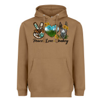 Toasted Coconut Peace Love Donkey Head Heavyweight Hoodie - LillyAllenDesigns