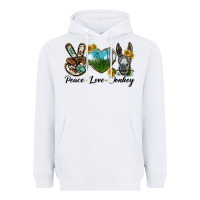 White Peace Love Donkey Head Heavyweight Hoodie - LillyAllenDesigns