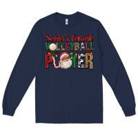 Navy afro santa's favorite volleyball player for christ Long Sleeve Tee - FaDigitalArtStudio