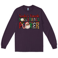 Plum afro santa's favorite volleyball player for christ Long Sleeve Tee - FaDigitalArtStudio