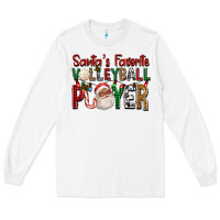 White afro santa's favorite volleyball player for christ Long Sleeve Tee - FaDigitalArtStudio