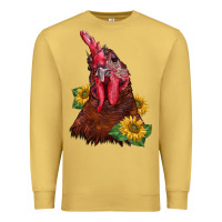 Antique Gold rooster sunflower Premium Sweatshirt - BarkalooDesign