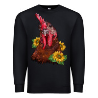 Black rooster sunflower Premium Sweatshirt - BarkalooDesign