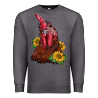 Charcoal Heather rooster sunflower Premium Sweatshirt - BarkalooDesign