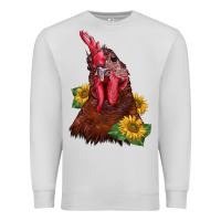 Dove Grey rooster sunflower Premium Sweatshirt - BarkalooDesign