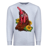 Heather Grey rooster sunflower Premium Sweatshirt - BarkalooDesign