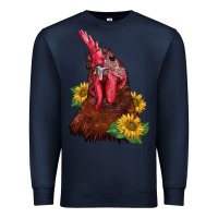 Navy rooster sunflower Premium Sweatshirt - BarkalooDesign