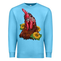 Ocean Blue rooster sunflower Premium Sweatshirt - BarkalooDesign