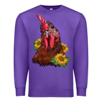 Purple rooster sunflower Premium Sweatshirt - BarkalooDesign