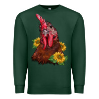 Sports Green rooster sunflower Premium Sweatshirt - BarkalooDesign