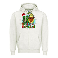 Oatmeal Heather feliz navocado Zipper Hoodie - JahusDesignShop
