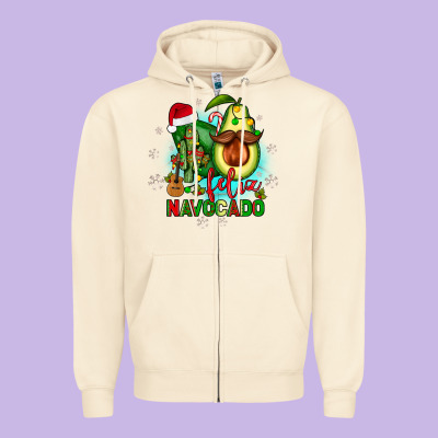 Feliz Navocado Zipper Hoodie Designed By Jahusdesignshop