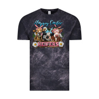 Cloud Black Happy Easter Heifers Vintage Tee - RanaPortraitStore