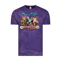 Cloud Purple Happy Easter Heifers Vintage Tee - RanaPortraitStore