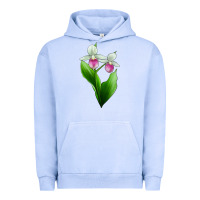 Pigment Grape Ice Pink And White Lady's Slipper Flower Urban Hoodie - LillyAllenDesigns