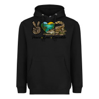 Black Peace Love Crocodile Heavyweight Hoodie - LillyAllenDesigns