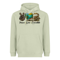 Matcha Peace Love Crocodile Heavyweight Hoodie - LillyAllenDesigns