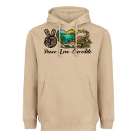 Mushroom Peace Love Crocodile Heavyweight Hoodie - LillyAllenDesigns
