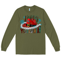 Army Green happy yeehawliday Long Sleeve Tee - CowhideDigitalArt