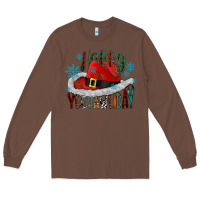 Chestnut happy yeehawliday Long Sleeve Tee - CowhideDigitalArt