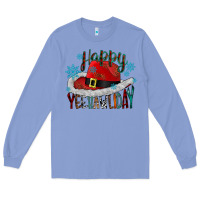 Colony Blue happy yeehawliday Long Sleeve Tee - CowhideDigitalArt