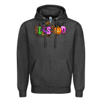 Charcoal Heather halloween blessed Zipper Hoodie - AdoDesignShop