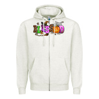 Oatmeal Heather halloween blessed Zipper Hoodie - AdoDesignShop