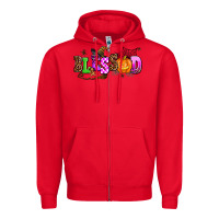 Red halloween blessed Zipper Hoodie - AdoDesignShop