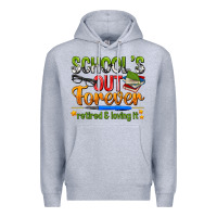 Heather Grey schools out forever Premium Hoodie - NancyCooperArtShop
