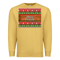 Antique Gold merry christmas knitted reindeer pattern Premium Sweatshirt - Jasminsmagicworld