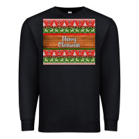 Black merry christmas knitted reindeer pattern Premium Sweatshirt - Jasminsmagicworld