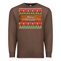 Chestnut merry christmas knitted reindeer pattern Premium Sweatshirt - Jasminsmagicworld