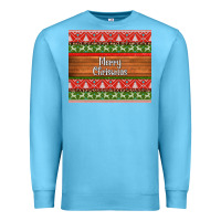 Ocean Blue merry christmas knitted reindeer pattern Premium Sweatshirt - Jasminsmagicworld