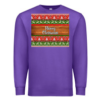 Purple merry christmas knitted reindeer pattern Premium Sweatshirt - Jasminsmagicworld