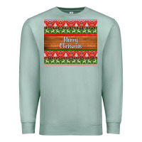 Seafoam merry christmas knitted reindeer pattern Premium Sweatshirt - Jasminsmagicworld