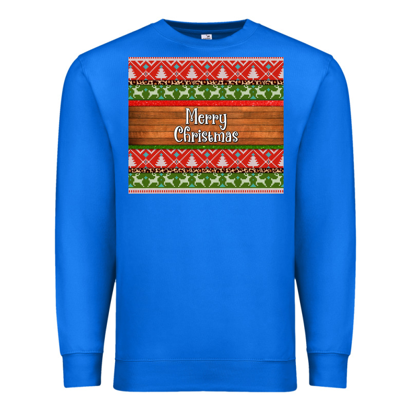 Merry Christmas Knitted Reindeer Pattern Premium Sweatshirt by Jasminsmagicworld | Teevron