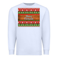 White merry christmas knitted reindeer pattern Premium Sweatshirt - Jasminsmagicworld