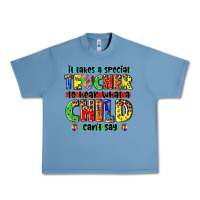Pebble Blue it takes a special teacher to hear what a child cant say tbw Urban Heavy Tee - texasbilliewilder