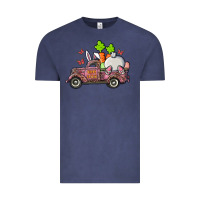 Vintage Denim happy easter pink truck with bunny Vintage Tee - RanaPortraitStore