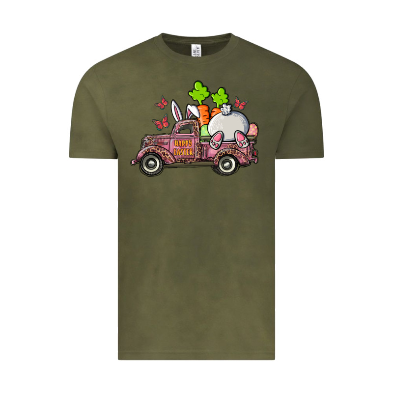 Happy Easter Pink Truck With Bunny Vintage Tee by RanaPortraitStore | Teevron