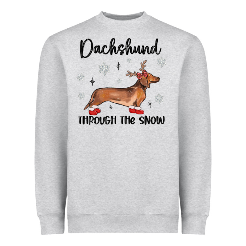 Dachshund Through The Snow Heavyweight Sweatshirt by MaliasSmallBusiness | Teevron