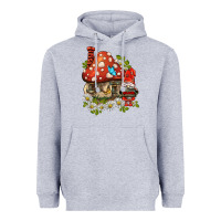 Heather Grey welcome gnome ladybug Heavyweight Hoodie - BarkalooDesign