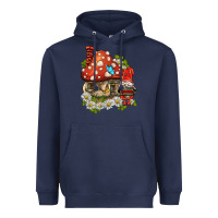 Navy welcome gnome ladybug Heavyweight Hoodie - BarkalooDesign
