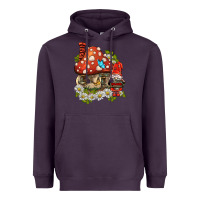 Plum welcome gnome ladybug Heavyweight Hoodie - BarkalooDesign