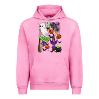 Fuchsia Pink cute ghost Urban Hoodie - LillyAllenDesigns