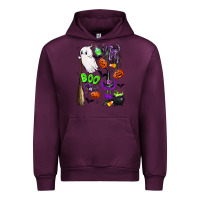 Mauve Wine cute ghost Urban Hoodie - LillyAllenDesigns