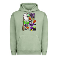 Pigment Oil Green cute ghost Urban Hoodie - LillyAllenDesigns